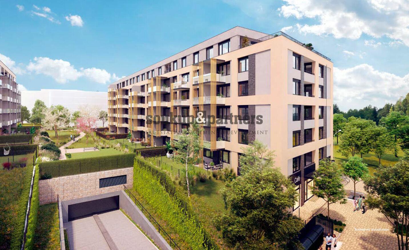 Prodej nového bytu 2+kk s lodžií, Praha 5 – projekt Kaskády Barrandov.