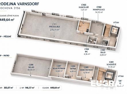 Pronájem obchodní prostor, 450 m²