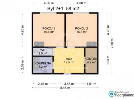 Pronájem bytu, 1+kk, 17 m²