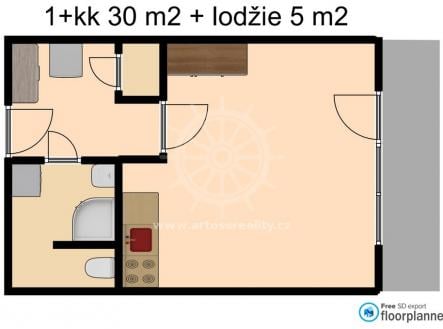 Pronájem bytu, 1+kk, 35 m²