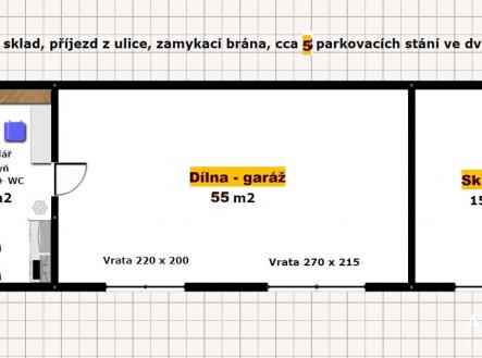 Pronájem komerčního objektu, sklad, 90 m²