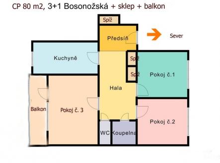 Prodej bytu, 3+1, 80 m²