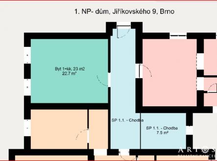 Pronájem bytu, 1+kk, 23 m²