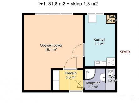 Prodej bytu, 1+1, 34 m²