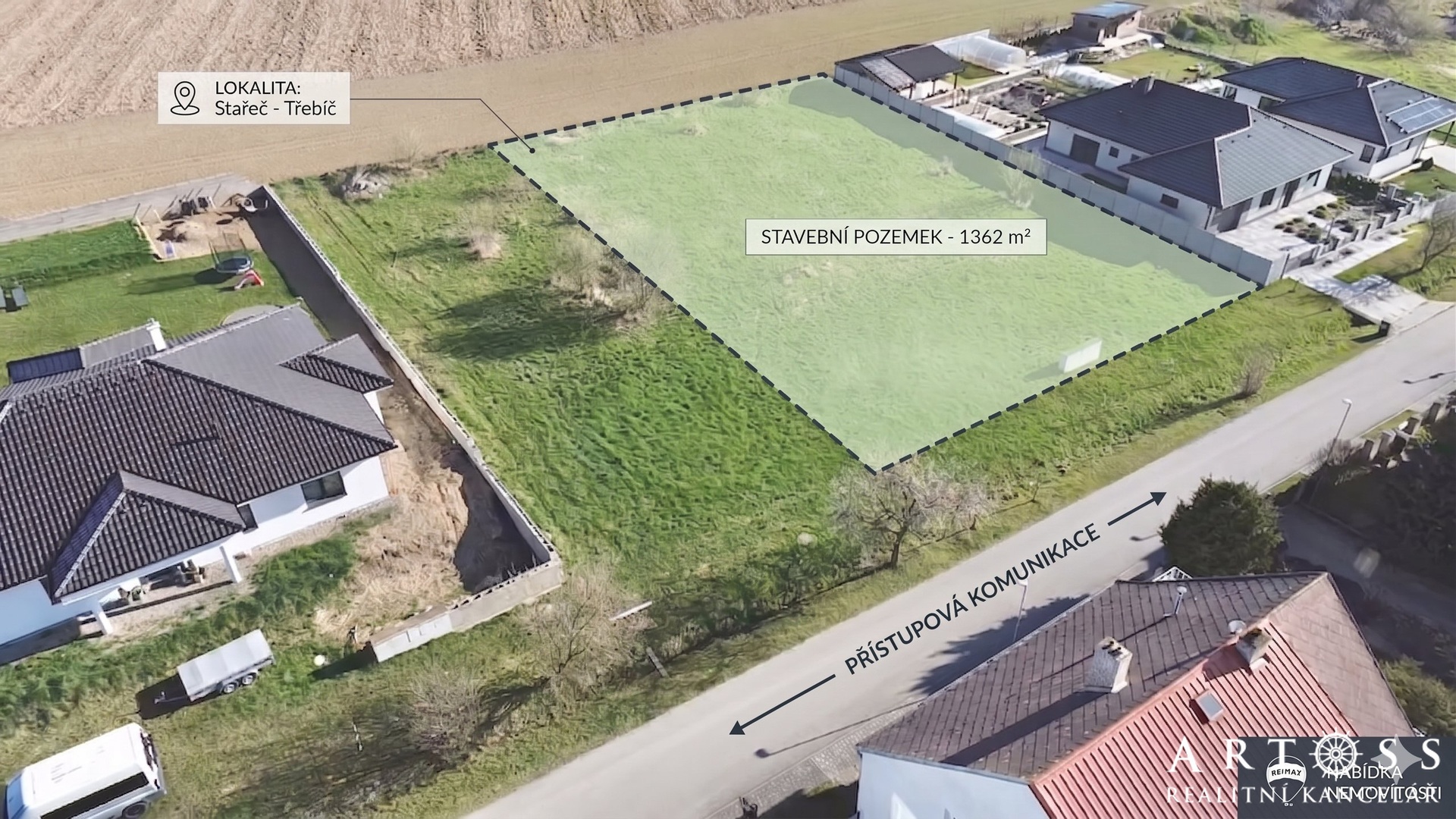 exklusivní pozemek Stařeč  -Třebíč