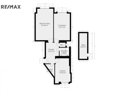 Pronájem bytu, 3+kk, 81 m²