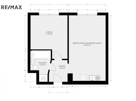 Pronájem bytu, 2+kk, 39 m²