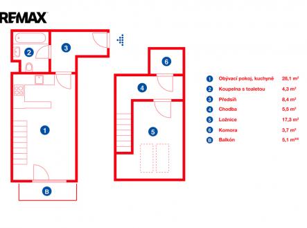 Pronájem bytu, 2+kk, 72 m²