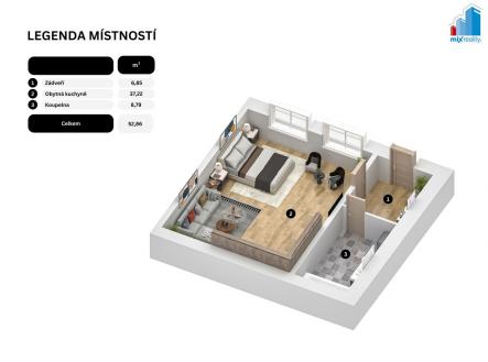 Prodej bytu, 1+kk, 53 m²