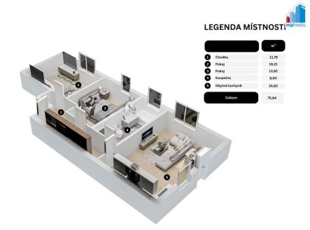 Prodej bytu, 3+kk, 76 m²