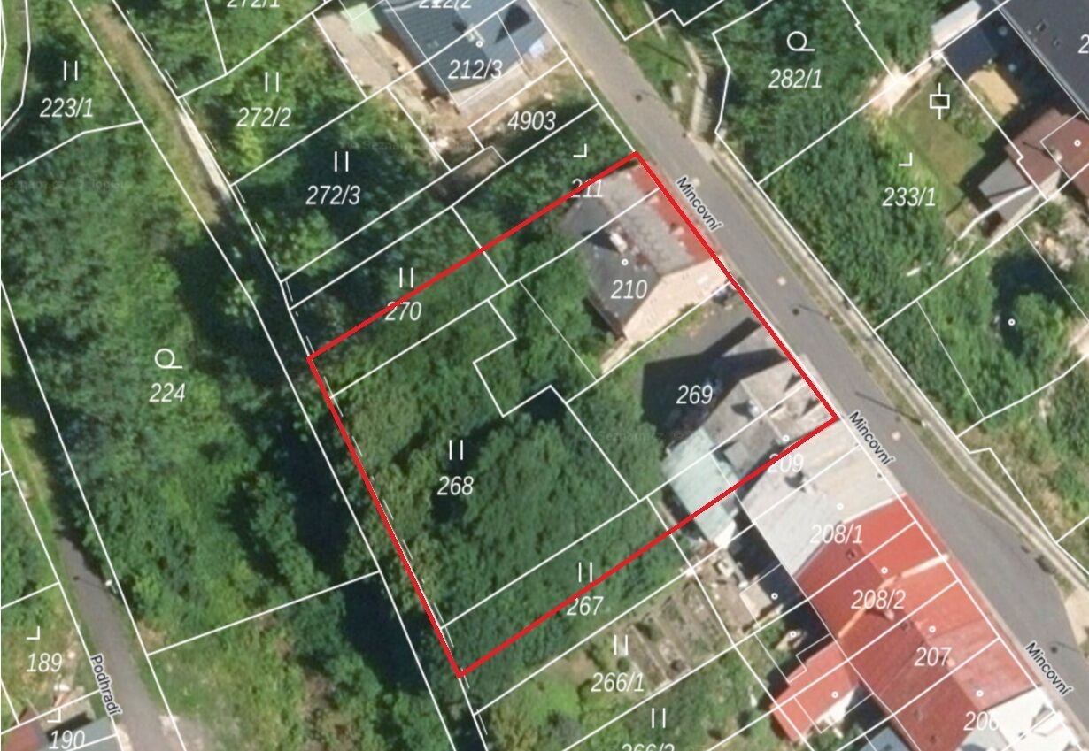 Dva domy se zahradou a stavební pozemek v Jáchymově