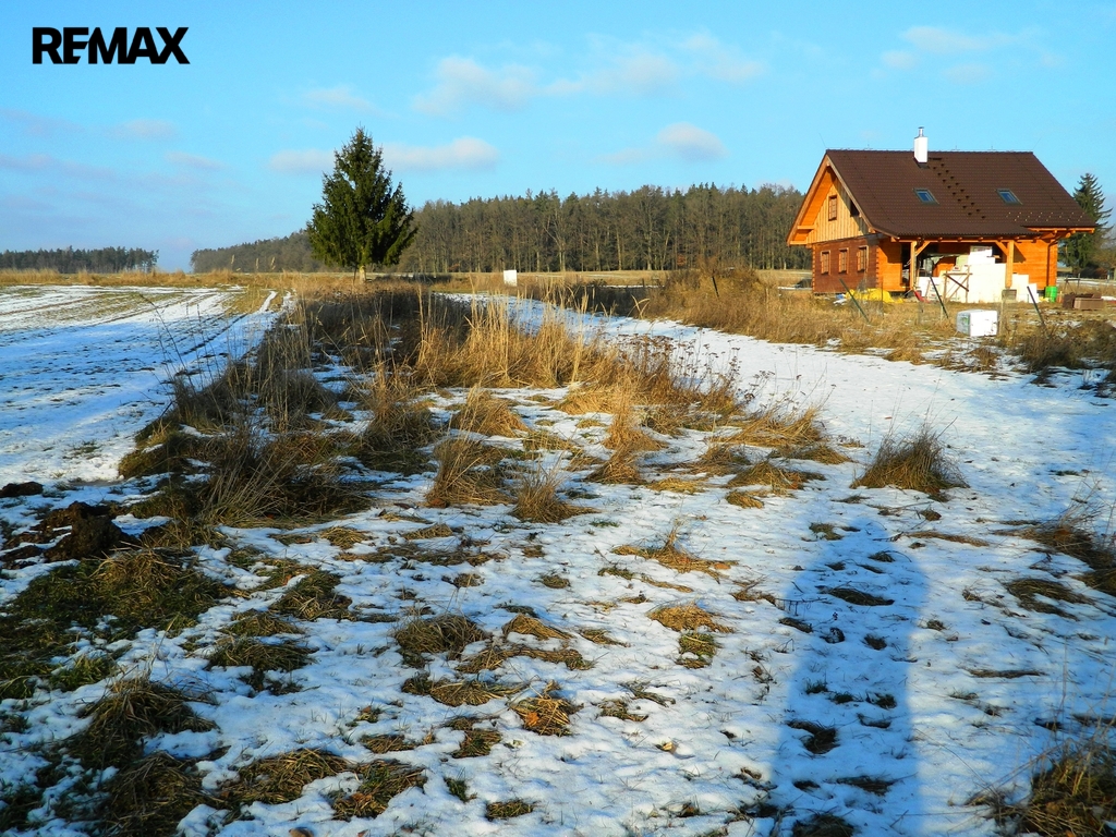 Celkový pohled na rovinatý pozemek.