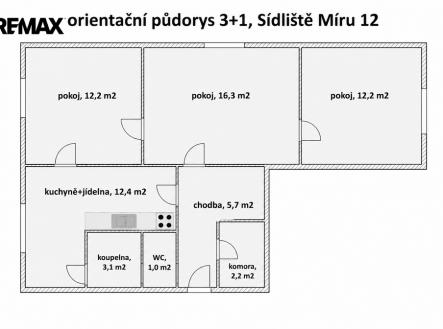 Pronájem bytu, 3+1, 65 m²