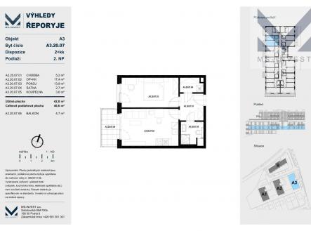 Prodej bytu, 2+kk, 43 m²