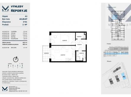 Prodej bytu, 2+kk, 43 m²