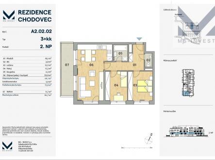 Prodej bytu, 3+kk, 69 m²