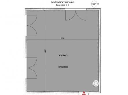 Pronájem kanceláře, 43 m²