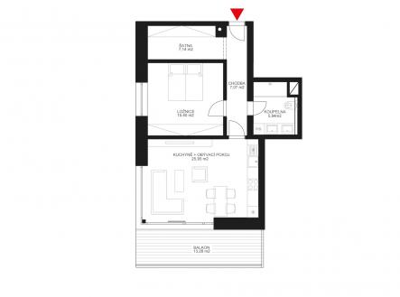 Prodej bytu, 2+kk, 62 m²