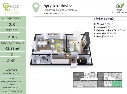 Prodej bytu, 2+kk, 43 m²