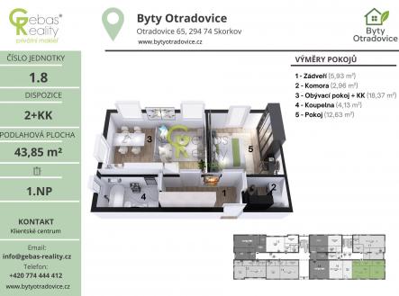Prodej bytu, 2+kk, 45 m²