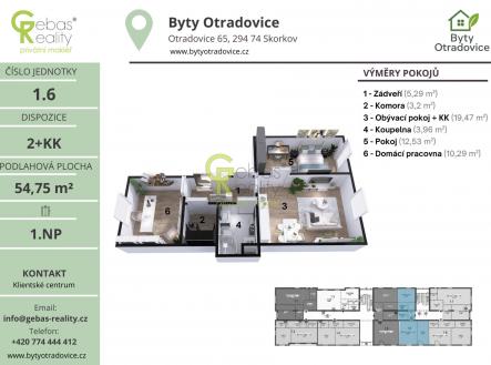 Prodej bytu, 3+kk, 54 m²