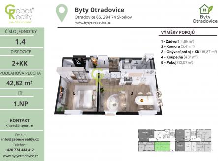 Prodej bytu, 2+kk, 45 m²