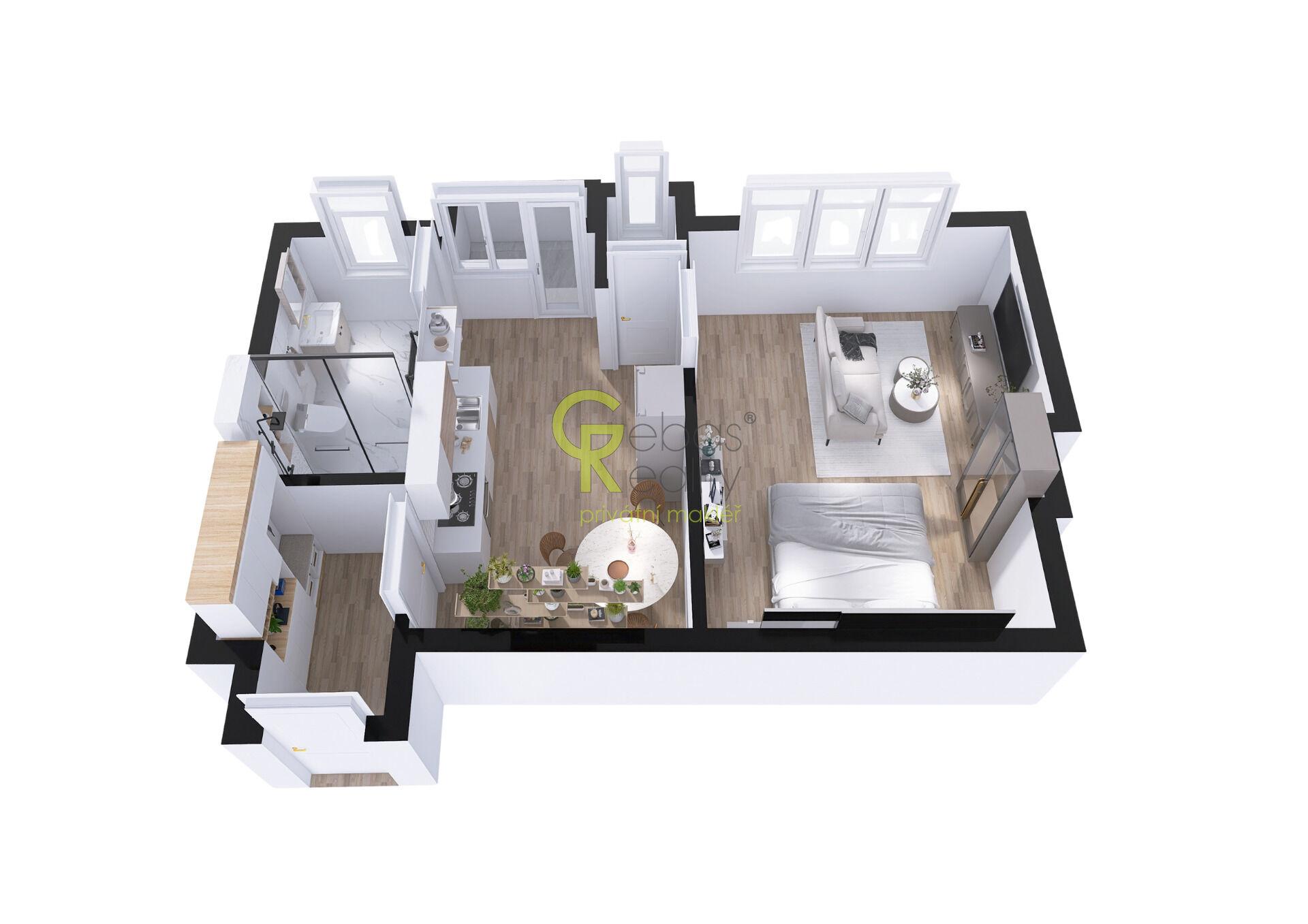 Pronájem stylového 1+1 po kompletní rekonstrukci – Na Výtoni, Praha 2