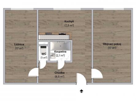 Pronájem bytu, 2+1, 57 m²