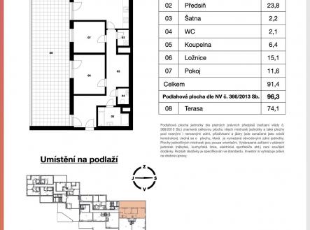 Prodej bytu, 3+kk, 96 m²