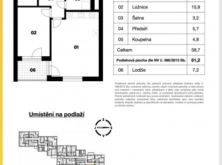 Prodej bytu, 2+kk, 61 m²