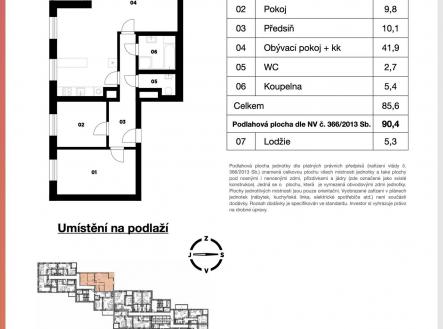 Prodej bytu, 3+kk, 90 m²