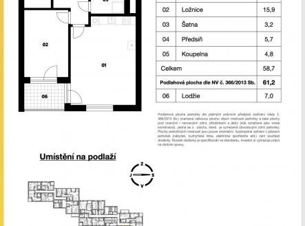 Prodej bytu, 2+kk, 61 m²