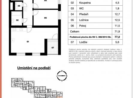 Prodej bytu, 3+kk, 77 m²