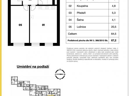 Prodej bytu, 2+kk, 67 m²