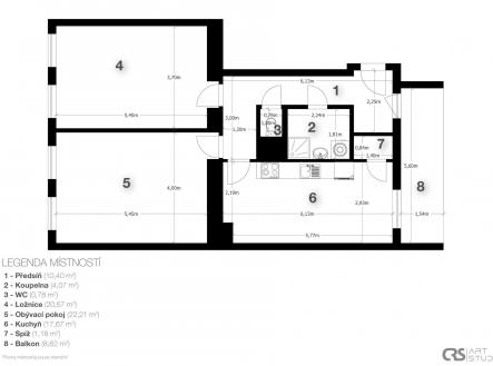 Prodej bytu, 2+1, 78 m²