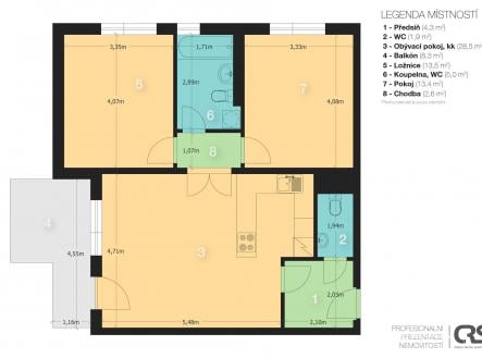 Prodej bytu, 3+kk, 75 m²