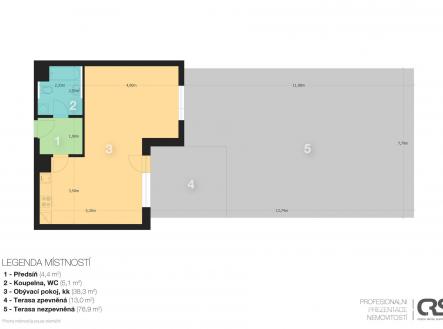 Pronájem bytu, 1+kk, 48 m²