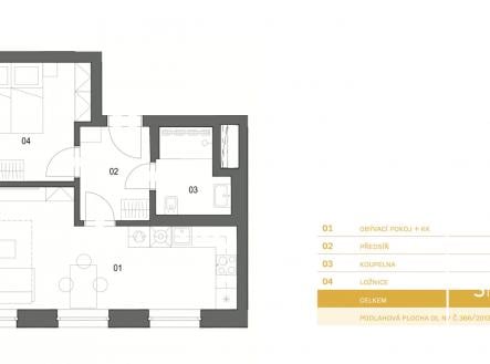 Prodej bytu, 2+kk, 48 m²