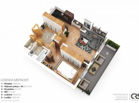 Prodej bytu, 2+kk, 58 m²