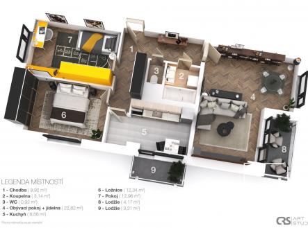 Pronájem bytu, 3+1, 73 m²