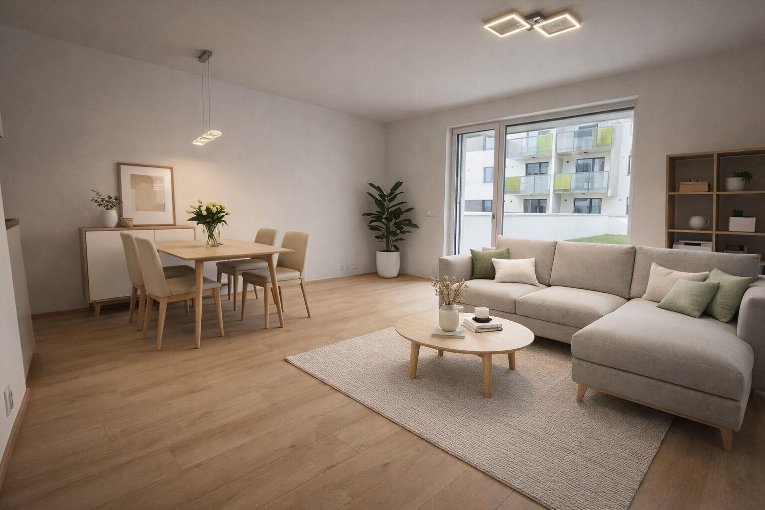 Pronájem bytu 2+kk, 67 m² s terasou 23 m², předzahrádkou 75 m², rezidence Chodovec, Praha 4
