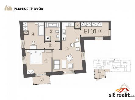 Prodej bytu, 2+kk, 59 m²