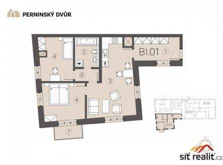 Prodej bytu, 3+kk, 76 m²