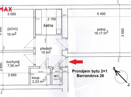 Pronájem bytu, 2+1, 50 m²