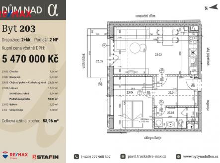 Prodej bytu, 2+kk, 58 m²