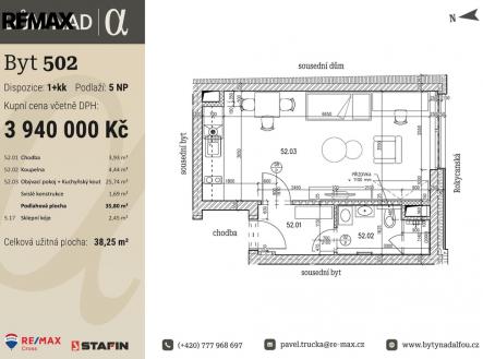 Prodej bytu, 1+kk, 38 m²