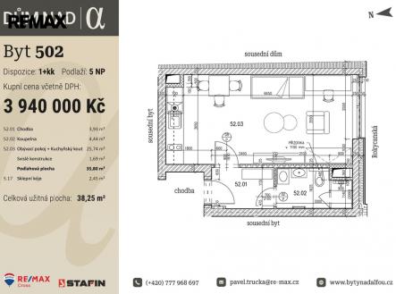 Prodej bytu, 1+kk, 38 m²