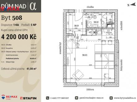 Prodej bytu, 1+kk, 41 m²