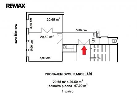 Pronájem kanceláře, 67 m²