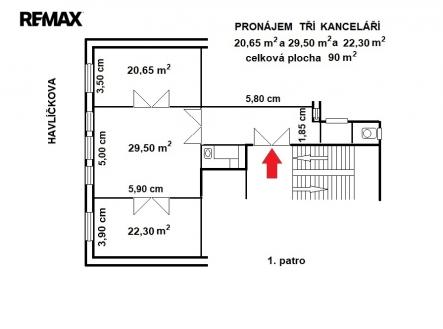 Pronájem kanceláře, 90 m²